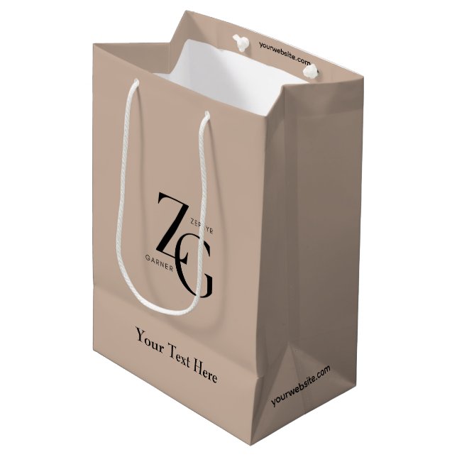 Sac Cadeau Moyen Élégant logo personnalisé Bijoux d'affaires (Devant Angle)