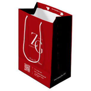 Sac Cadeau Moyen Élégant logo personnalisé rouge et noir