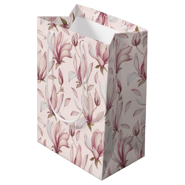 Sac Cadeau Moyen Élégant Magnolia (Dos Angle)