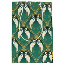 Élégant Motif de grue Art Déco