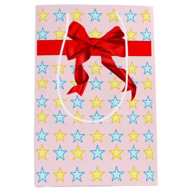 Sac Cadeau Moyen Élégant Motif Star (Devant)