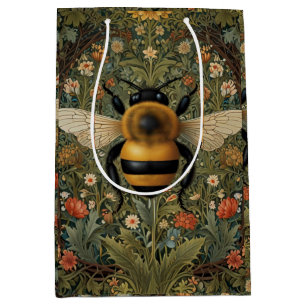 Sac Cadeau Moyen Elégant rétro bumblebee boho botanique floral art