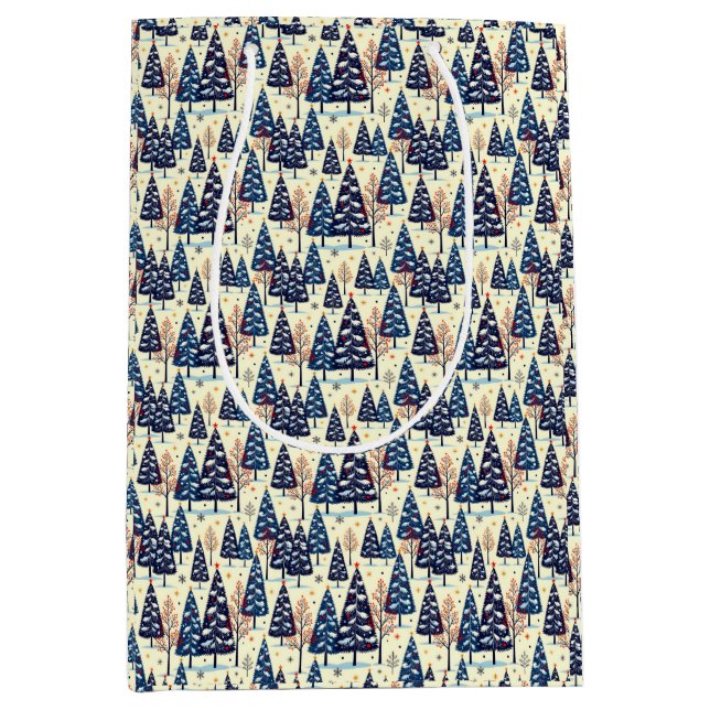 Sac Cadeau Moyen Elegant Trees (Devant)