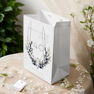 Sac Cadeau Moyen Elégante aquarelle Branche d'olive N'IMPORTE QUEL