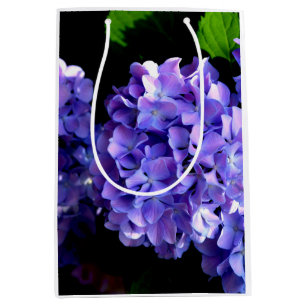 Sac Cadeau Moyen Elégante florales violettes profondes perwinkle hy