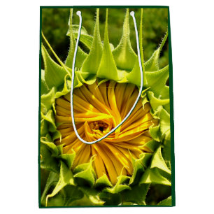 Sac Cadeau Moyen Elégante photo de tournesol jaune