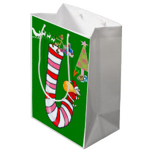 Sac Cadeau Moyen Elf Joyeux Cadeaux de Noël