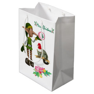 Sac Cadeau Moyen Elf Possum Joyeux Cadeaux de Noël