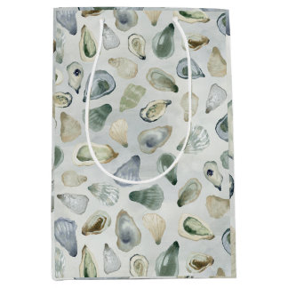 Sac Cadeau Moyen Emballage cadeau de coquilles huîtres aquarelle