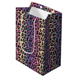 Sac Cadeau Moyen Empreinte de léopard arc-en-ciel
