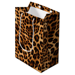 Sac Cadeau Moyen Empreinte de léopard Brown chic