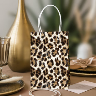 Sac Cadeau Moyen Empreinte de léopard de neige blanche Safari Party