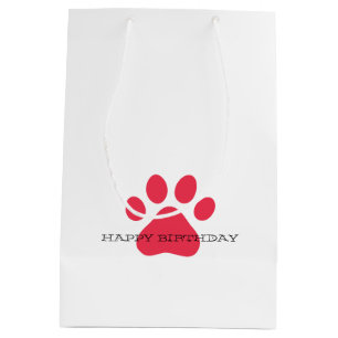 Sac Cadeau Moyen Empreintes de pattes Amateurs d'animaux de compagn