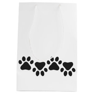 Sac Cadeau Moyen Empreintes de pattes Black White Animaux Amateurs 