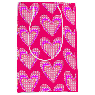 Sac Cadeau Moyen Empreintes de pattes De Chien Et Motif De Coeurs R