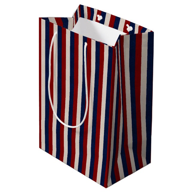 SAC CADEAU MOYEN EN CUIR REGARDEZ LES STRIPES PATRIOTIQUES-CADEAU M (Dos Angle)