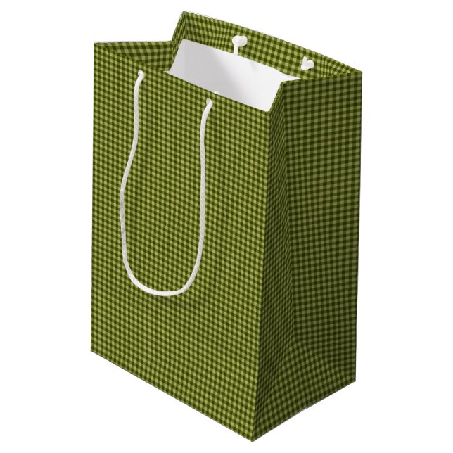 Sac Cadeau Moyen En vichy-CADEAU vert olive M (Dos Angle)