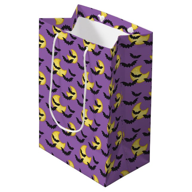 Sac Cadeau Moyen Enfants chauves-souris d'Halloween volant croissan (Devant Angle)