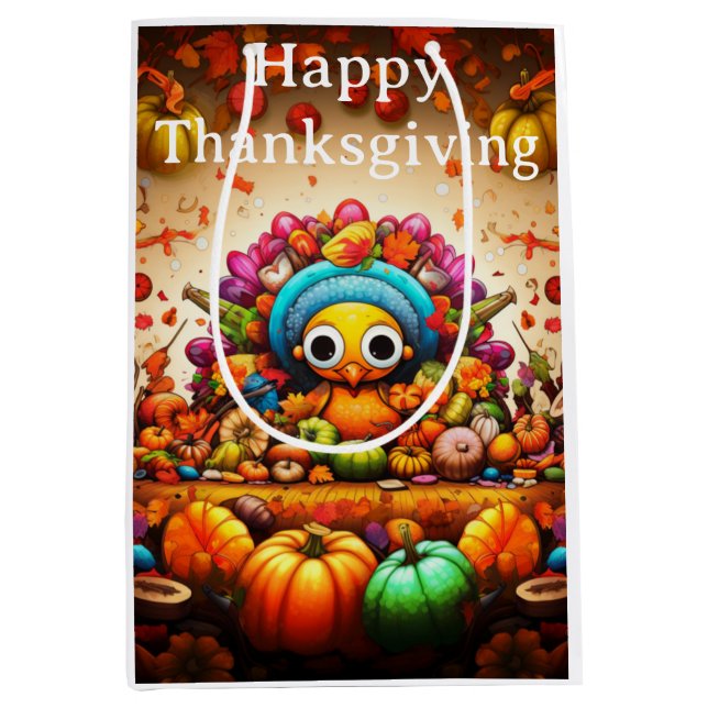 Sac Cadeau Moyen Enfants de Thanksgiving 2 (Devant)
