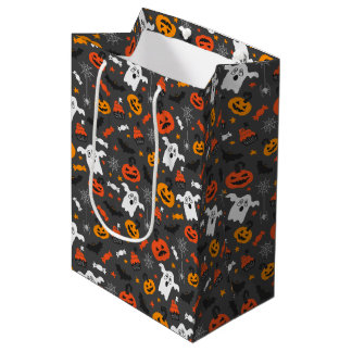 Sac Cadeau Moyen Enfants Halloween Spider Webs Ghosts Cupcakes Citr