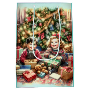 Sac Cadeau Moyen Enfants nostalgiques sucrés pendant Noël à et de