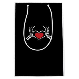 Sac Cadeau Moyen Enfants Skeleton Coeur main Valentines Jour Classe
