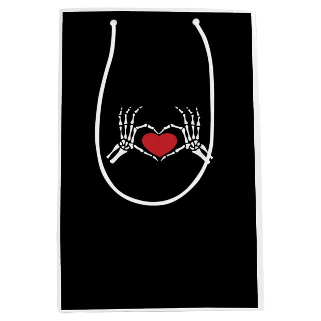 Sac Cadeau Moyen Enfants Skeleton Coeur main Valentines Jour Classe (Devant)