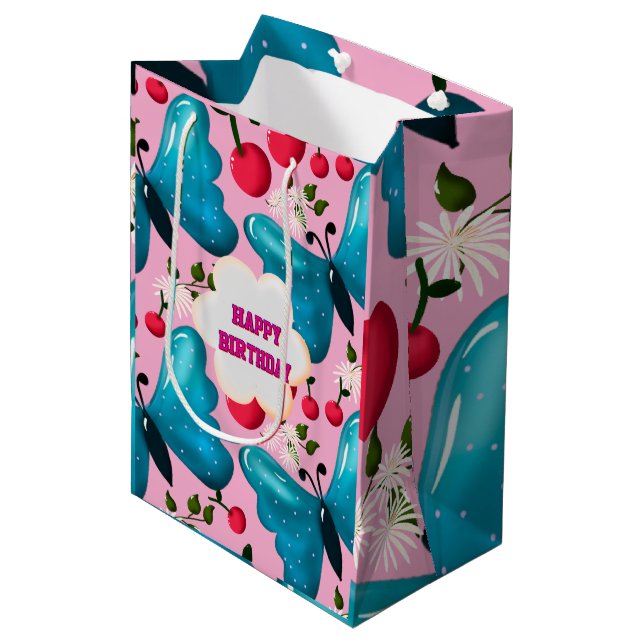 Sac Cadeau Moyen Ensemble personnalisé pour fête d'anniversaire sur (Devant Angle)