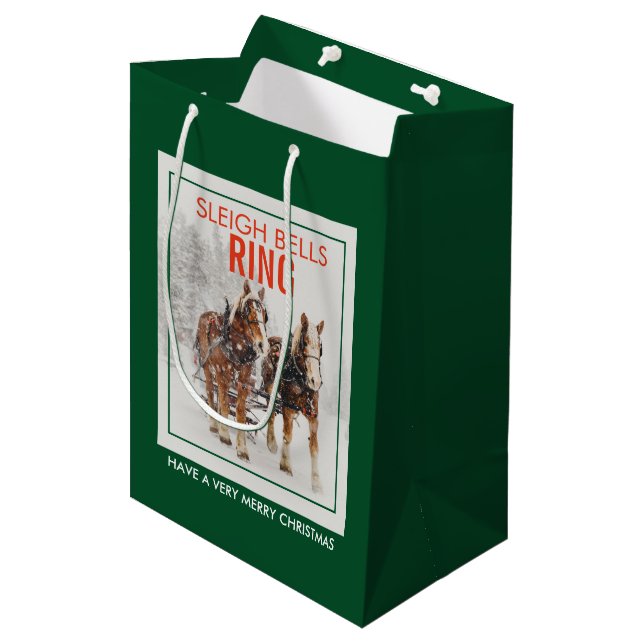 Sac Cadeau Moyen Équipe de Belgique de sleigh Bells Ring (Devant Angle)