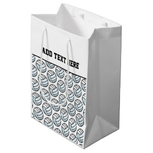 Sac Cadeau Moyen Équipe de volleyball Sports Texte personnalisé Bla