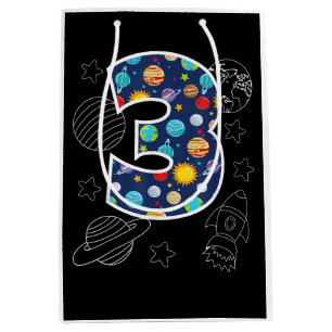 Sac Cadeau Moyen Espace extra-atmosphérique 3 ans 3ème anniversaire