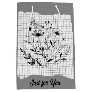 Sac Cadeau Moyen Esquisses de jardin papillon