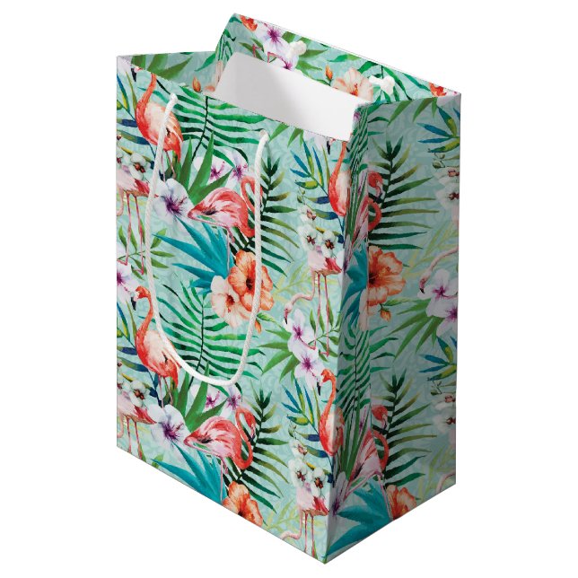 Sac Cadeau Moyen Été tropical (Devant Angle)