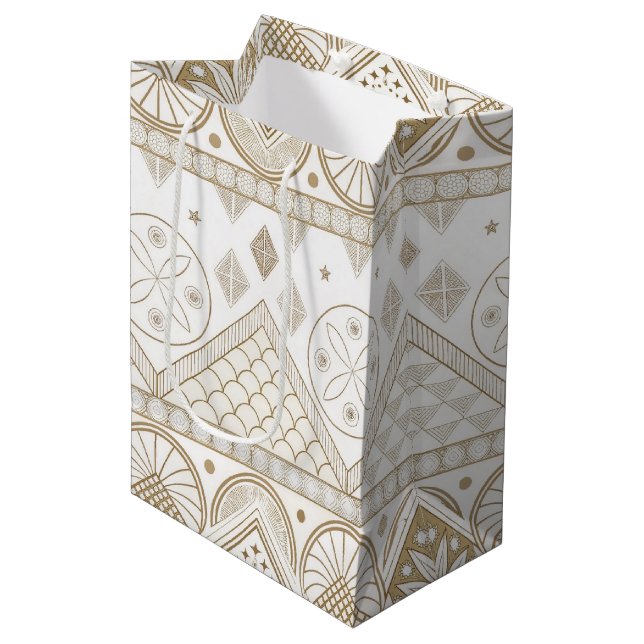 Sac Cadeau Moyen Ethnique géométrique Tribal Tribal sans couture Mo (Devant Angle)