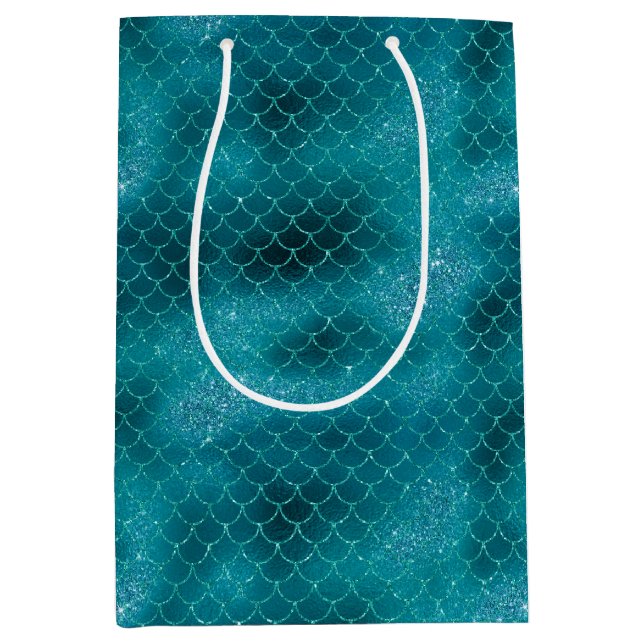 Sac Cadeau Moyen Étincelle turquoise de sirène (Devant)