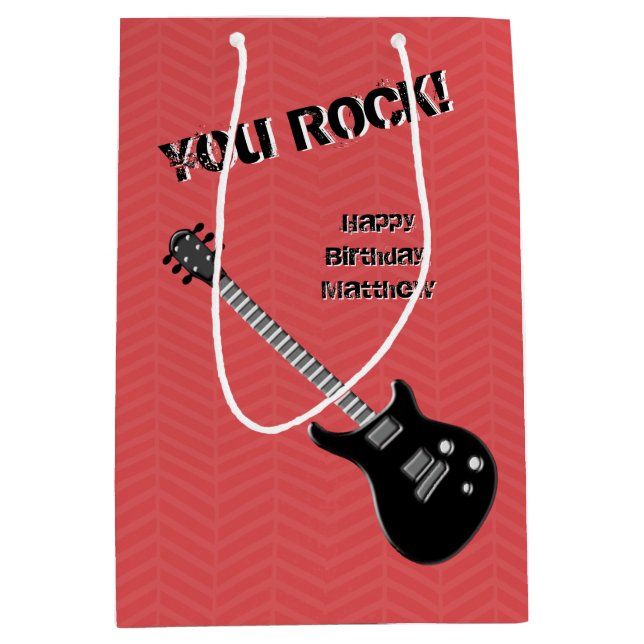 Sac Cadeau Moyen Étoile rock guitare (Devant)