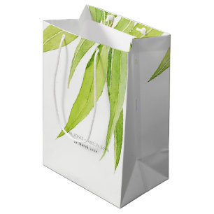 SAC CADEAU MOYEN EUCALYPTUS FEUILLE MARIAGE DE FOLIER DE COULEUR D'