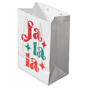 Sac Cadeau Moyen Fa La La - Festive vacances Typographie Design