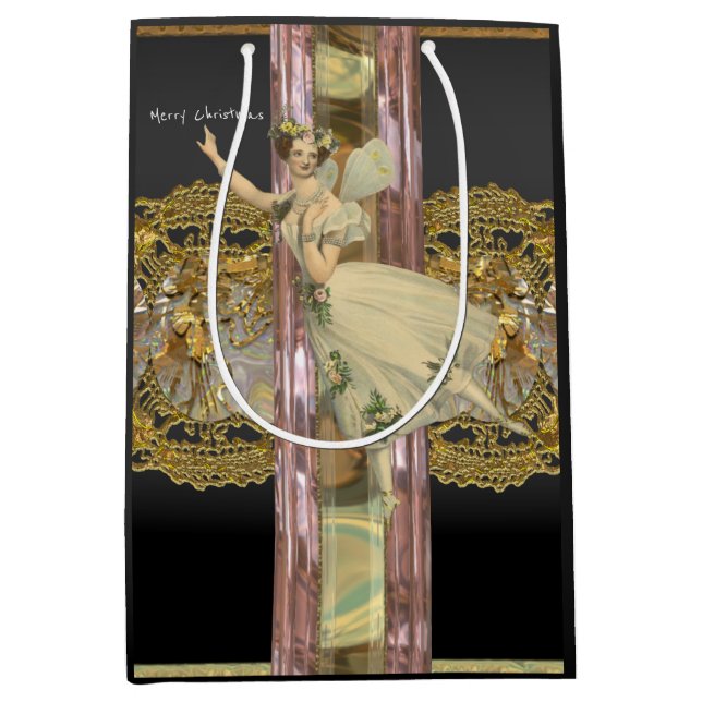 Sac Cadeau Moyen Fairy Rappel Noël (Devant)