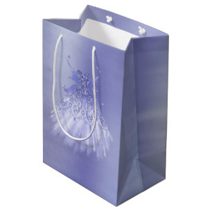 Sac Cadeau Moyen Fairy Wing Lavender Gown   Fleur d'iridescente vio