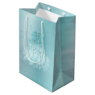 Sac Cadeau Moyen Fairy Wing Mint Gown   Luxe Pearl Green Aqua Sheen