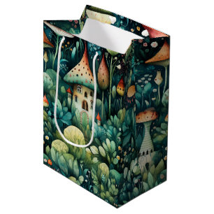 Sac Cadeau Moyen Fairytale en Fairyland Maison de champignons Green