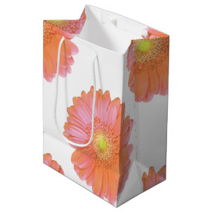 Sac Cadeau Moyen Faisée de gerbera orange