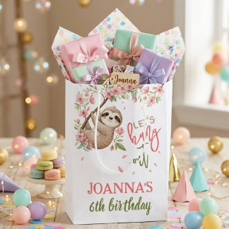 Sac Cadeau Moyen Faisons la fête enfants d'anniversaire de paresseu