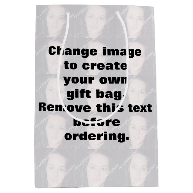 Sac Cadeau Moyen Faites votre propre photo personnalisée (Devant)
