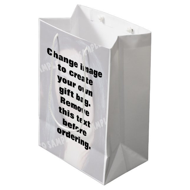Sac Cadeau Moyen Faites votre propre photo personnalisée (Devant Angle)