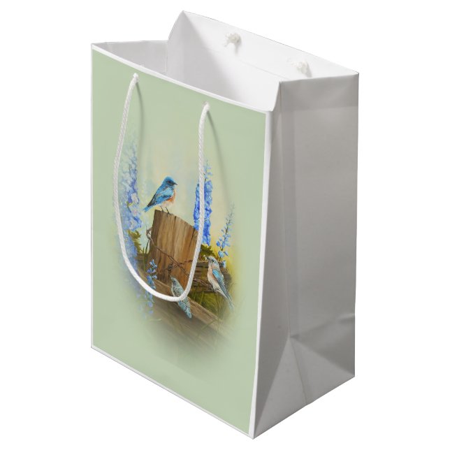 Sac Cadeau Moyen Famille Bluebird (Devant Angle)