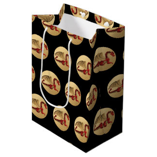 Sac Cadeau Moyen Fantastique Dragon Red et Gold v4