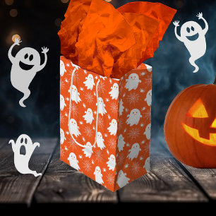 Sac Cadeau Moyen Fantômes mignons Araignées Spider Webs Hallowe