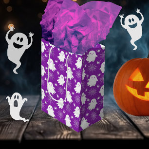 Sac Cadeau Moyen Fantômes mignons   Araignées   Spider Webs Hallowe